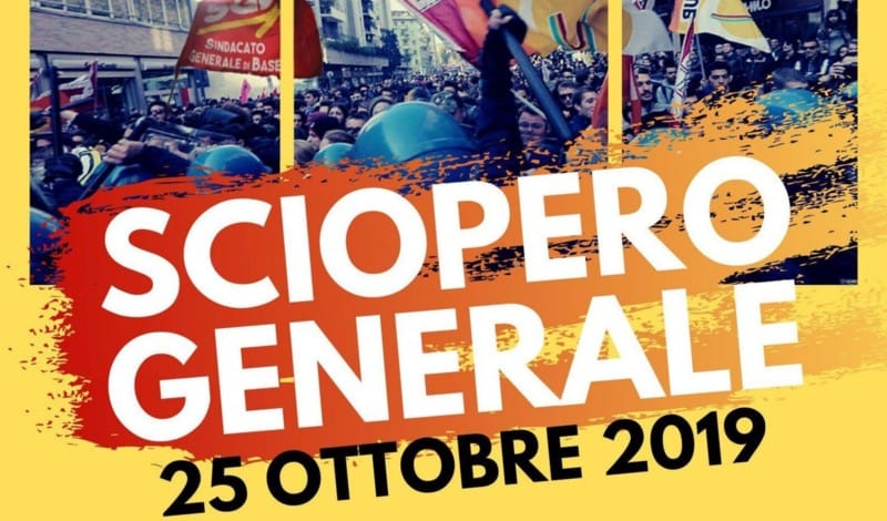 UNA RIFLESSIONE SULLO SCIOPERO GENERALE DEL 25 OTTOBRE