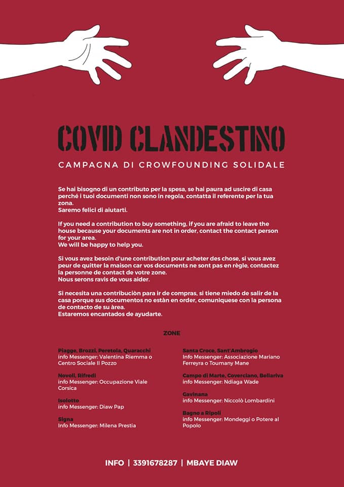 Covid clandestino, campagna di crowfounding sociale